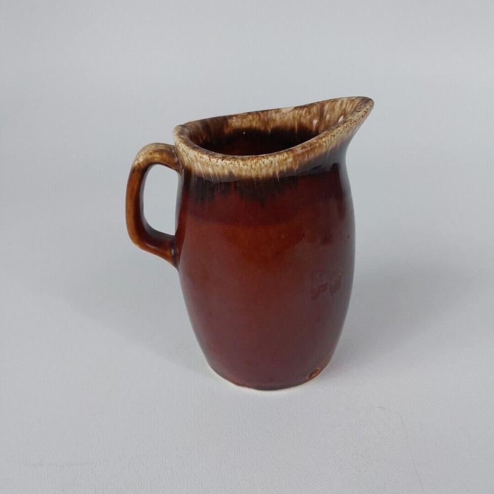 Hull Pottery Brown Drip Small Pitcher Creamer/Syrup‎ Oven Proof USA